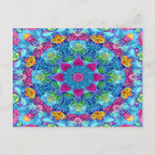 Harts Violet & Vintages Fraktal Kaleidoskop Postkarte