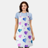 Harts Wasserfarbpunkte Lila rosa blau Schürze (Getragen)