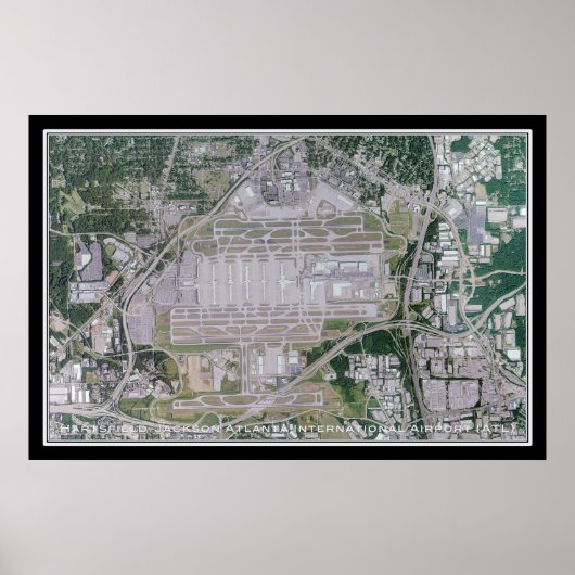 Hartsfield-Jackson Atlanta Intl Airport Satellite Poster (Vorne)