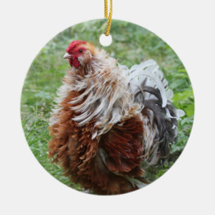 Hartweizen-Fluffy-Huhn Keramik Ornament