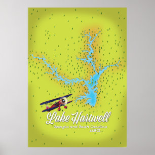 Hartwell Georgia und South Carolina USA map Poster