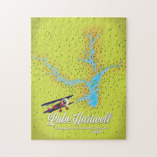 Hartwell Georgia und South Carolina USA map Puzzle (Vertikal)