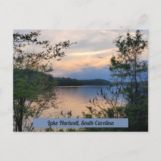 Hartwell South Carolina Mountain Lake Sunset Postkarte