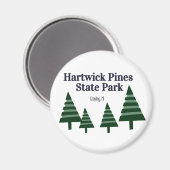 Hartwick Pines Staat Park Round Magnet (Vorderseite/Rückseite)