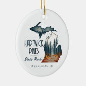 Hartwick Pines Staat Park Souvenir Geschenk Keramik Ornament (Rechts)