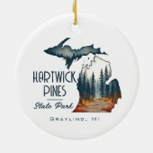 Hartwick Pines Staat Park Souvenir Geschenk Keramik Ornament (Hinten)
