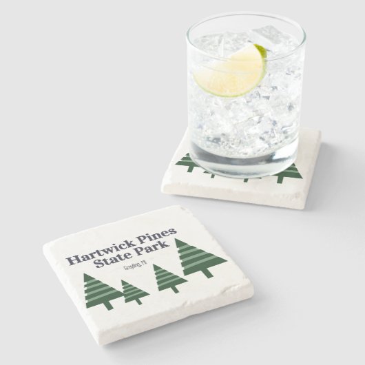 Hartwick Pines Staat Park Stone Untersetzer (Seitenansicht)