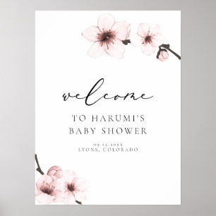 HARUMI Sakura Cherry Blossom Babydusche Willkommen Poster