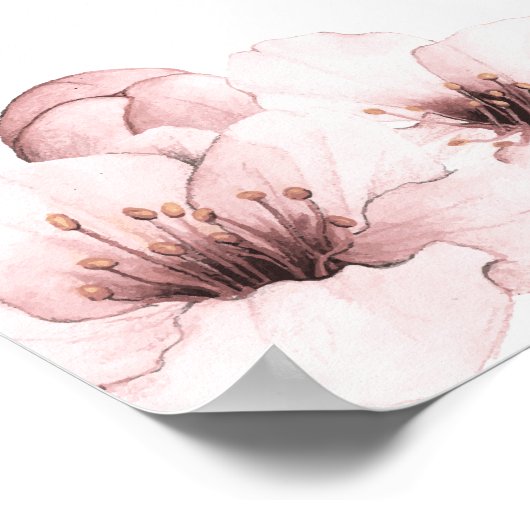 HARUMI Sakura Cherry Blossom Wedding Willkommen Poster (Ecke)