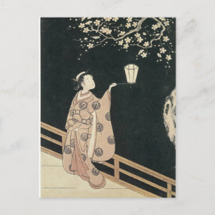 Harunobu Pflaumenblüte 1760 Kunst Drucke Postkarte