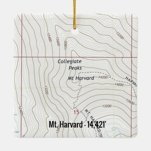 Harvard Colorado Fourteener Keramikornament (Rückseite)