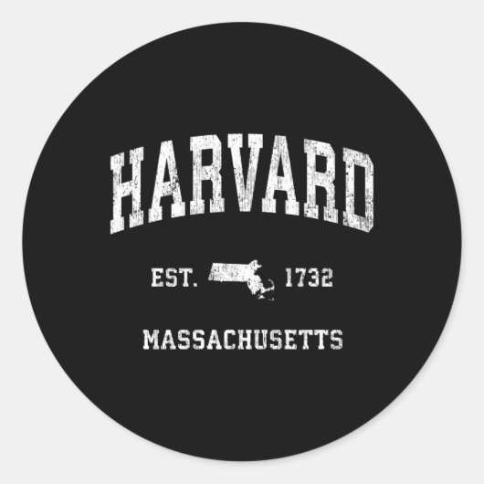 Harvard Massachusetts Runder Aufkleber (Vorderseite)