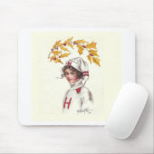 Harvard-Studentin im Winter mit Stechpalmenzweig Mousepad (Mit Mouse)
