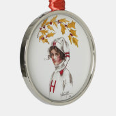 HarvardCoed im Winter mit Silbernes Ornament (Rechts)