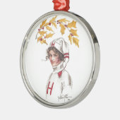 HarvardCoed im Winter mit Silbernes Ornament (Links)