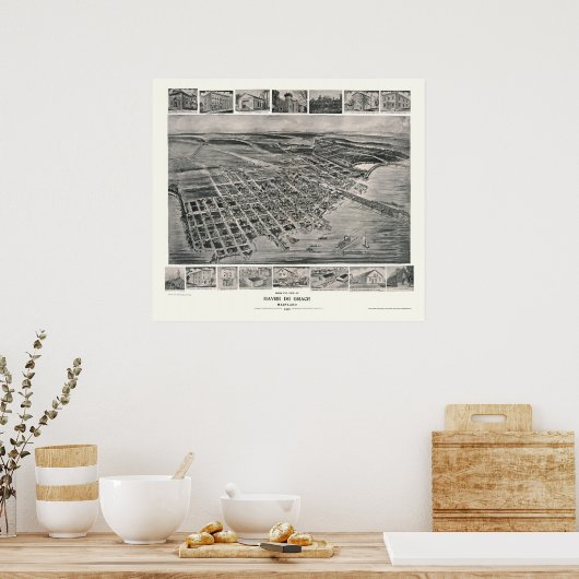 Harve de Grace, MD Panoramic Map - 1907 Poster (Küche)