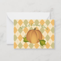 Harves Pumpkin Baby Shower Advisor Cards