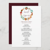 HARVEST AUTUMN PUMPKIN ERNTEDANK DINNER MENÜKARTE (Vorne/Hinten)