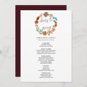 HARVEST AUTUMN PUMPKIN ERNTEDANK DINNER MENÜKARTE (Vorne/Hinten)