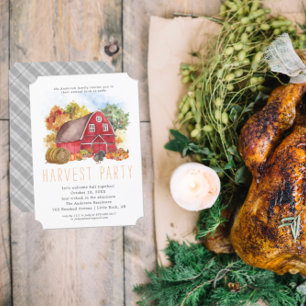 Harvest Barn Erntedank Dinner Party Einladung