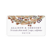 Harvest Berry Wreath Rücksendeadresse Adressaufkleber (Vorne)