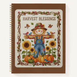 Harvest Blessings Embroidered Scarecrow Journal Notizblock