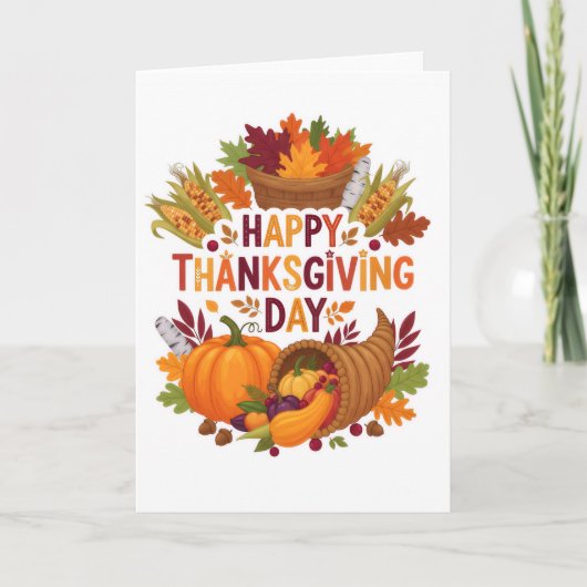 Harvest Blessings — Happy Thanksgiving Day Card Karte (Vorderseite)