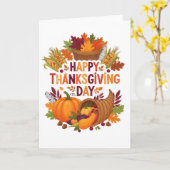 Harvest Blessings — Happy Thanksgiving Day Card Karte (Gelbe Blume)