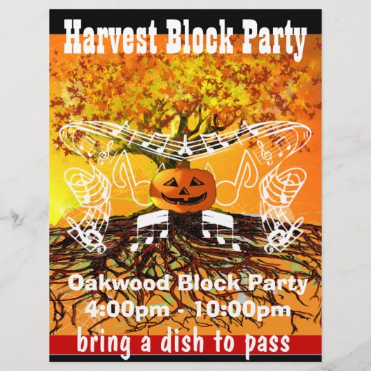 Harvest Block Party Event oder Fall Event-Flyer Flyer (Hinten)
