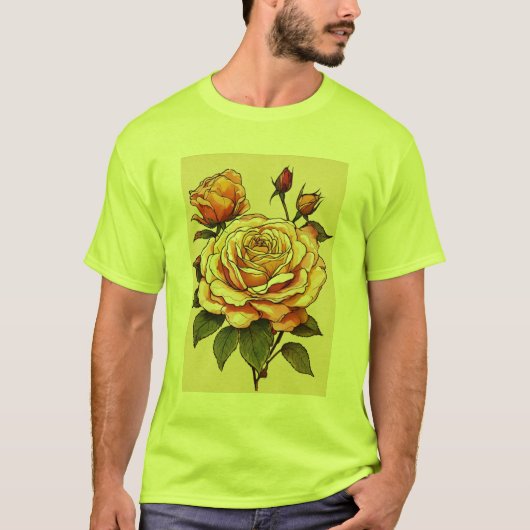 Harvest Bloom: Erntedank Rose & Bud Elegance" T-Shirt (Vorderseite)