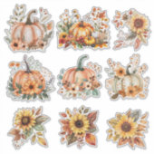 Harvest Blooms - Aquarellpumpen & Sonnenblumen Aufkleber (Vorderseite)