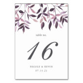 Harvest Blush | Aquarell-Tischnummer Tischnummer (Rückseite)