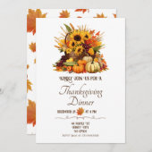 Harvest Bouquet&Fall Blume Erntedank Abendessen Einladung (Vorne/Hinten)