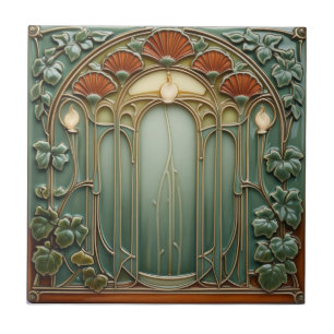 Harvest Crescendo Art Nouveau vintage floral Desig Fliese