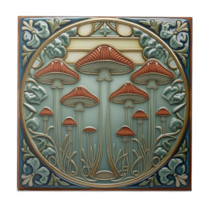 Harvest Crescendo Art Nouveau vintage Pilz Fliese