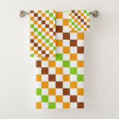 Harvest diagonal checkerboard pattern badhandtuch set (Insitu)
