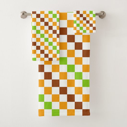 Harvest diagonal checkerboard pattern badhandtuch set (Insitu)