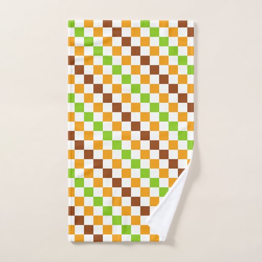 Harvest diagonal checkerboard pattern badhandtuch set (Handtuch)