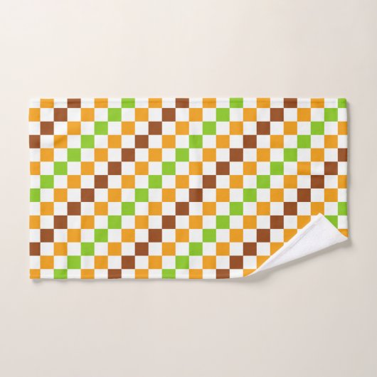 Harvest diagonal checkerboard pattern badhandtuch set (Handtuch)