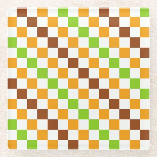 Harvest diagonal checkerboard pattern glasuntersetzer (Vorderseite)
