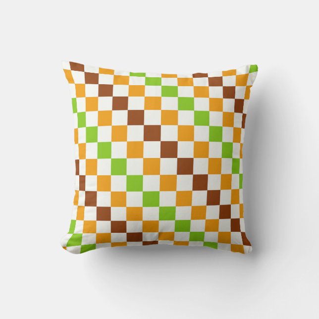Harvest diagonal checkerboard pattern kissen (Vorderseite)