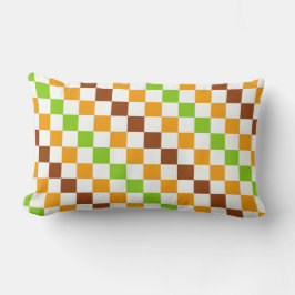 Harvest diagonal checkerboard pattern lendenkissen
