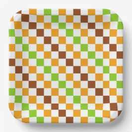 Harvest diagonal checkerboard pattern pappteller