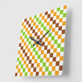 Harvest diagonal checkerboard pattern quadratische wanduhr (Winkel)