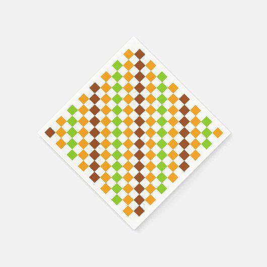 Harvest diagonal checkerboard pattern serviette (Ecke)