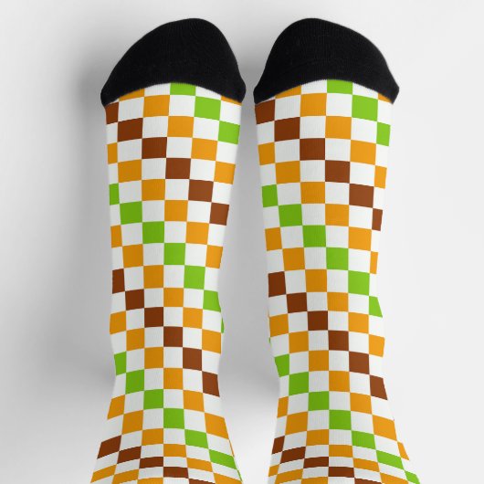 Harvest diagonal checkerboard pattern socken (Oben)
