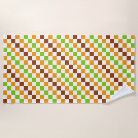 Harvest diagonal checkerboard pattern strandtuch (Vorderseite)