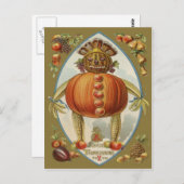 Harvest Doll Pumpkin Apple Birne Mais Trauben Postkarte (Vorne/Hinten)