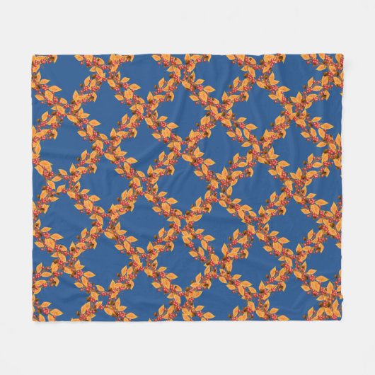 Harvest Fall Wreaths Muster Custom Fleece Blankon (Vorderseite (Horizontal))