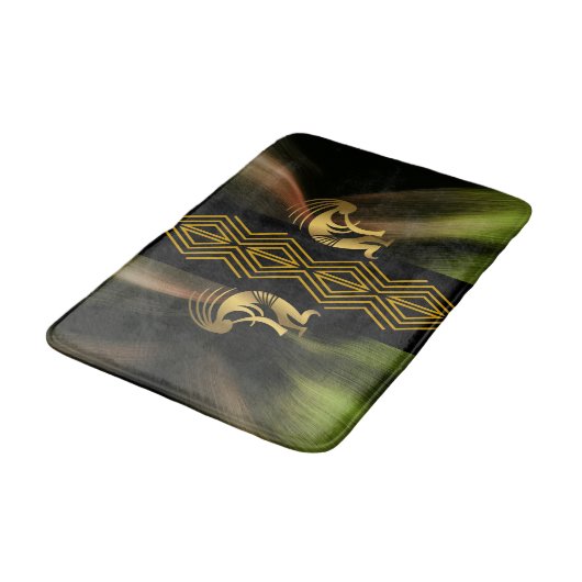 Harvest Fertilität Golden Kokopelli Badematte (Schrägansicht)